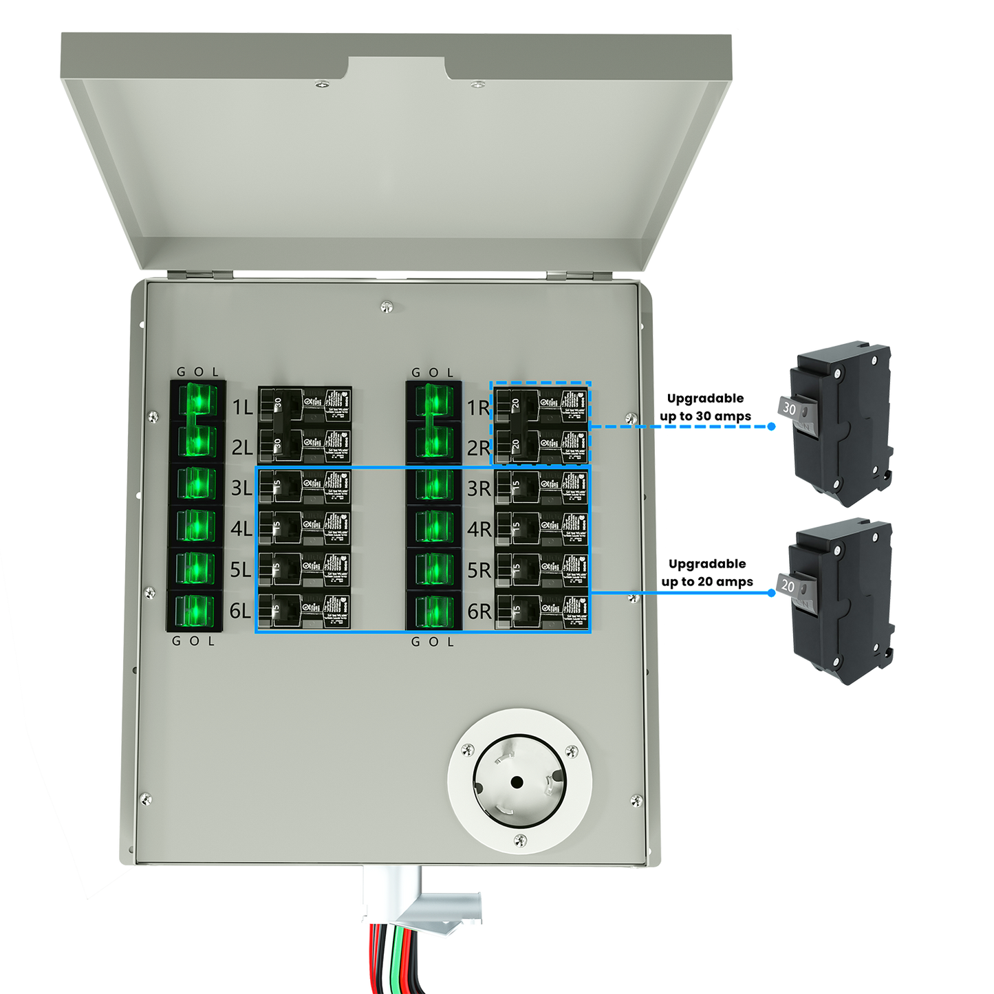 12-Circuit 120/240V 50A Non-Automatic Transfer Switch