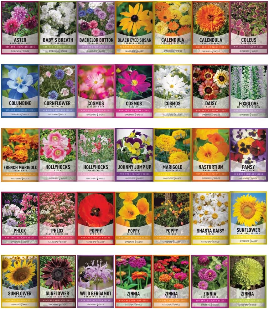 Survival & Wildflower 70-Variety Seed Kit - Heirloom, Non-GMO Seeds for Gardeners