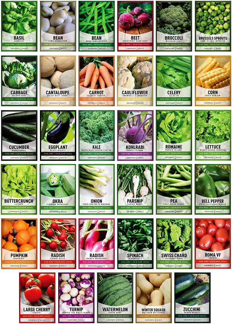 Gardeners Seed Vault Kit - 70 Varieties of Vegetable and Herb Seeds for Your Garden